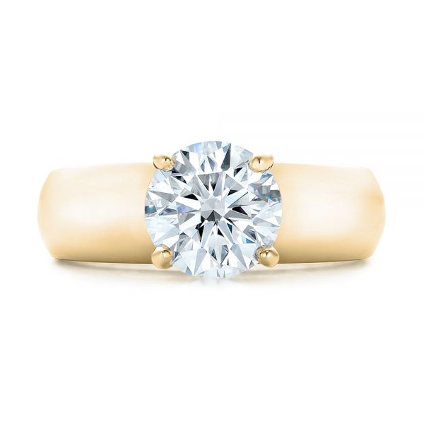 14k Yellow Gold 14k Yellow Gold Custom Solitaire Diamond Engagement Ring - Top View - 102030