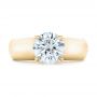 14k Yellow Gold 14k Yellow Gold Custom Solitaire Diamond Engagement Ring - Top View -  102030 - Thumbnail