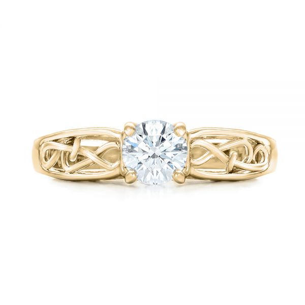 14k Yellow Gold 14k Yellow Gold Custom Solitaire Diamond Engagement Ring - Top View -  102074