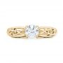 18k Yellow Gold 18k Yellow Gold Custom Solitaire Diamond Engagement Ring - Top View -  102074 - Thumbnail