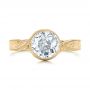 18k Yellow Gold 18k Yellow Gold Custom Solitaire Diamond Engagement Ring - Top View -  102152 - Thumbnail