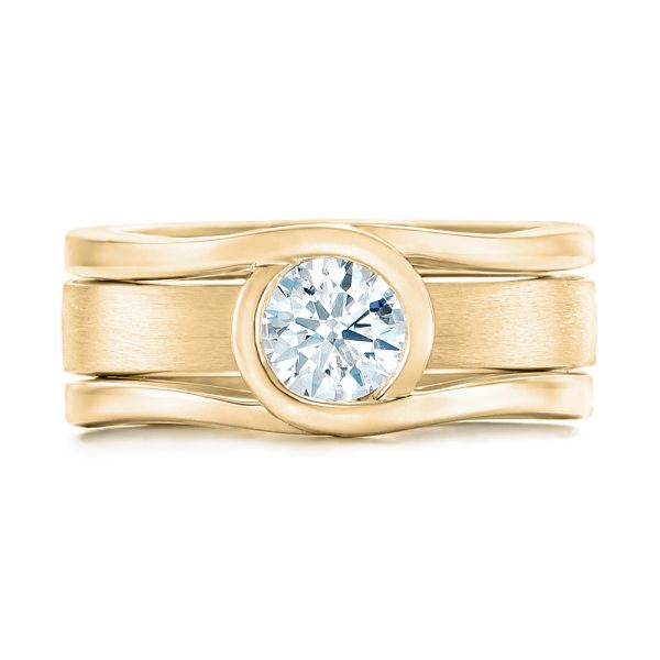 14k Yellow Gold 14k Yellow Gold Custom Solitaire Diamond Engagement Ring - Top View -  102427