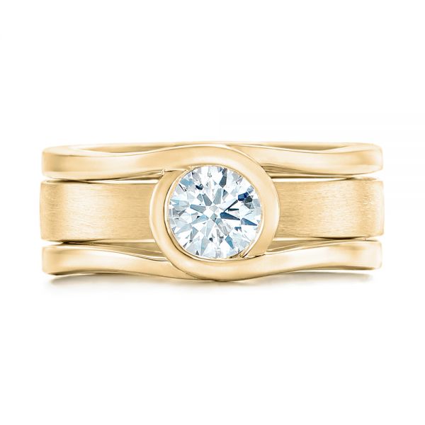 14k Yellow Gold 14k Yellow Gold Custom Solitaire Diamond Engagement Ring - Top View - 102427