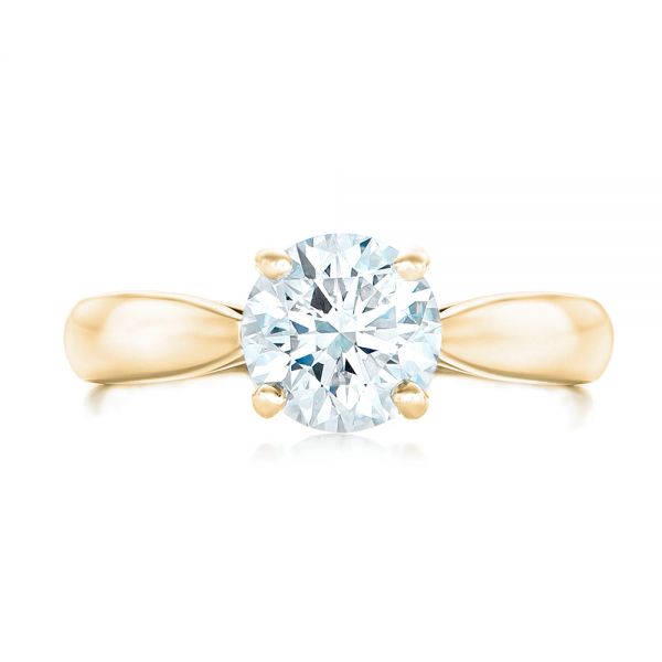 14k Yellow Gold 14k Yellow Gold Custom Solitaire Diamond Engagement Ring - Top View - 102535