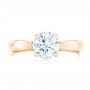 18k Yellow Gold 18k Yellow Gold Custom Solitaire Diamond Engagement Ring - Top View -  102535 - Thumbnail