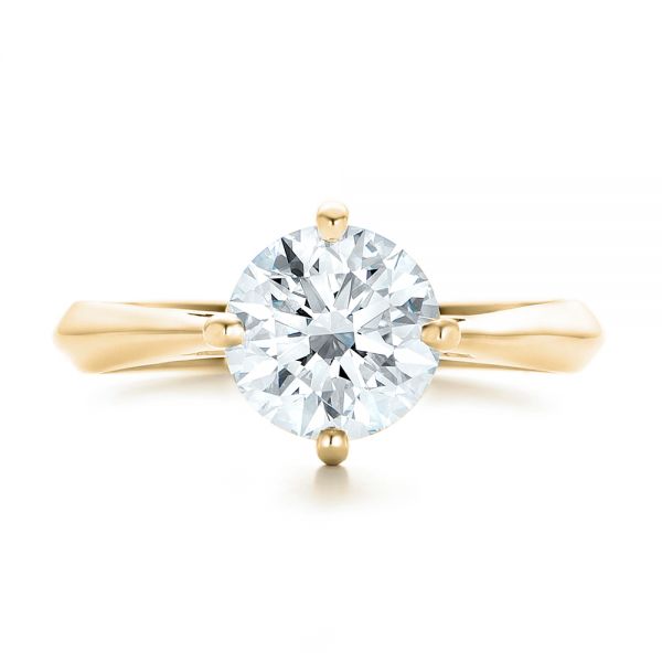 18k Yellow Gold 18k Yellow Gold Custom Solitaire Diamond Engagement Ring - Top View -  102600