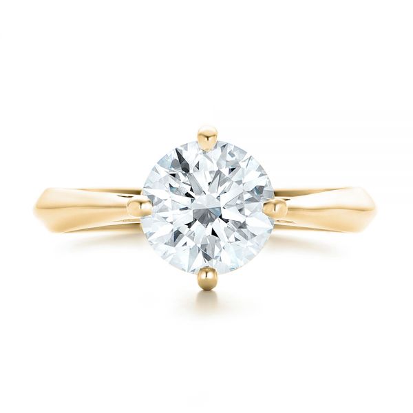 14k Yellow Gold 14k Yellow Gold Custom Solitaire Diamond Engagement Ring - Top View - 102600