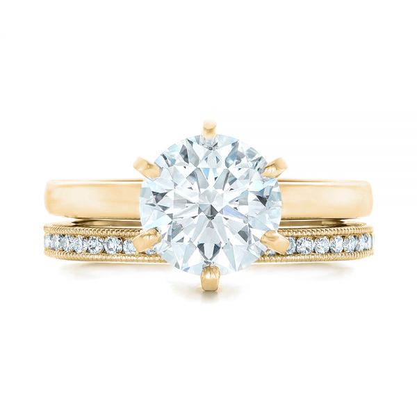 18k Yellow Gold 18k Yellow Gold Custom Solitaire Diamond Engagement Ring - Top View -  102831