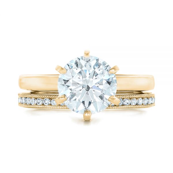 14k Yellow Gold 14k Yellow Gold Custom Solitaire Diamond Engagement Ring - Top View - 102831