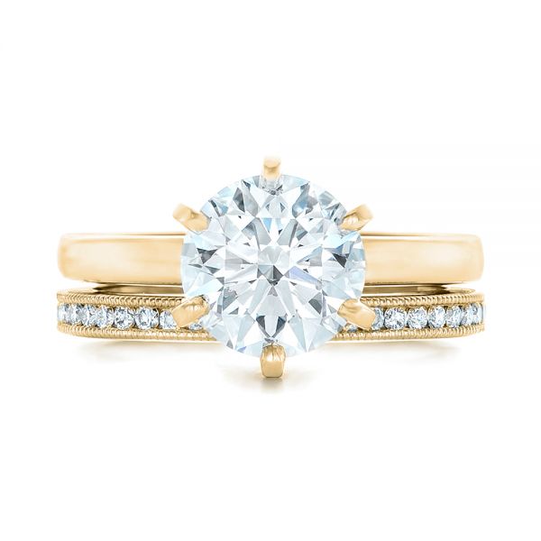 14k Yellow Gold 14k Yellow Gold Custom Solitaire Diamond Engagement Ring - Top View -  102831