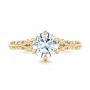 18k Yellow Gold 18k Yellow Gold Custom Solitaire Diamond Engagement Ring - Top View -  102952 - Thumbnail