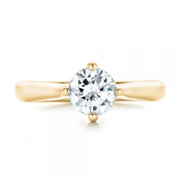 14k Yellow Gold 14k Yellow Gold Custom Solitaire Diamond Engagement Ring - Top View -  102954