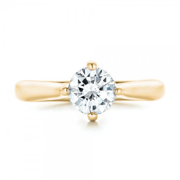 14k Yellow Gold 14k Yellow Gold Custom Solitaire Diamond Engagement Ring - Top View - 102954