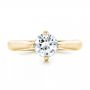 18k Yellow Gold 18k Yellow Gold Custom Solitaire Diamond Engagement Ring - Top View -  102954 - Thumbnail