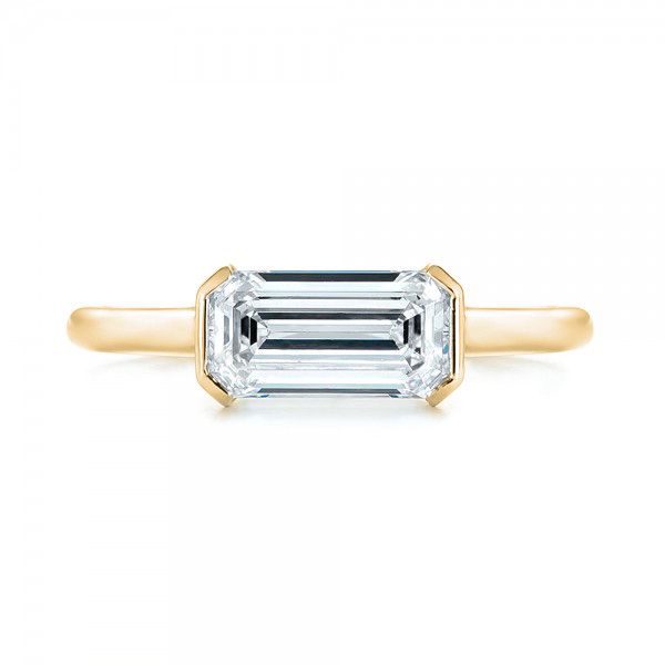 14k Yellow Gold 14k Yellow Gold Custom Solitaire Diamond Engagement Ring - Top View - 103067