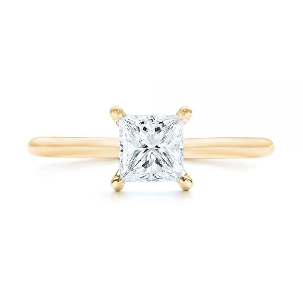14k Yellow Gold 14k Yellow Gold Custom Solitaire Diamond Engagement Ring - Top View - 103096
