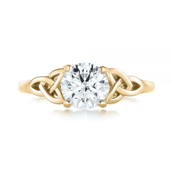 14k Yellow Gold 14k Yellow Gold Custom Solitaire Diamond Engagement Ring - Top View - 103224