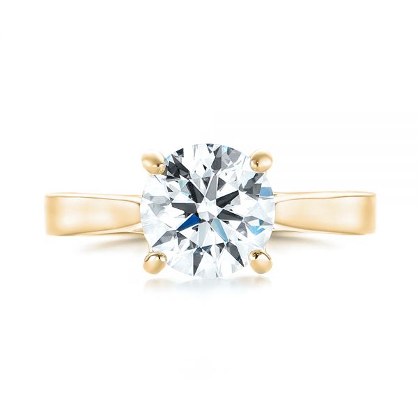18k Yellow Gold 18k Yellow Gold Custom Solitaire Diamond Engagement Ring - Top View - 103356
