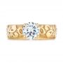 14k Yellow Gold Custom Solitaire Diamond Engagement Ring - Top View -  103501 - Thumbnail