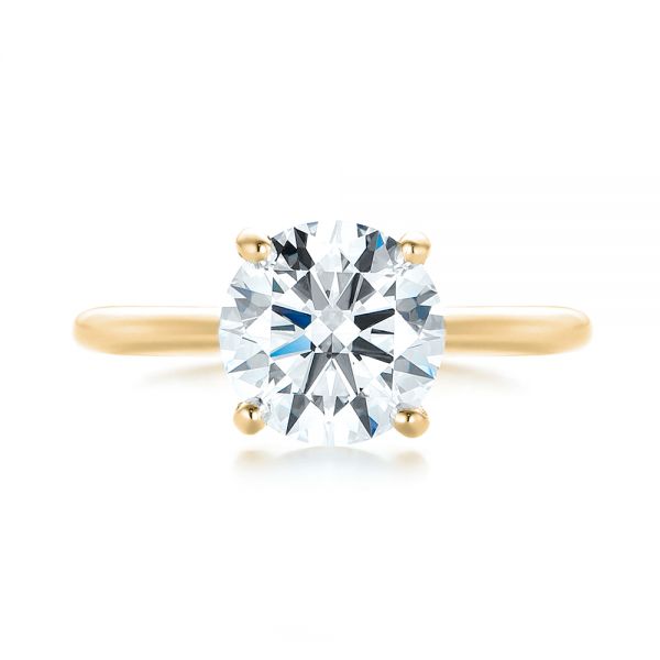 18k Yellow Gold 18k Yellow Gold Custom Solitaire Diamond Engagement Ring - Top View - 103636