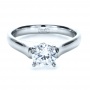  14K Gold Custom Solitaire Diamond Engagement Ring - Flat View -  1155 - Thumbnail