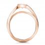 14k Rose Gold 14k Rose Gold Custom Solitaire Diamond Interlocking Engagement Ring - Front View -  100623 - Thumbnail