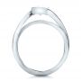  Platinum Custom Solitaire Diamond Interlocking Engagement Ring - Front View -  100623 - Thumbnail