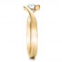 18k Yellow Gold 18k Yellow Gold Custom Solitaire Diamond Interlocking Engagement Ring - Side View -  100623 - Thumbnail
