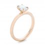 14k Rose Gold 14k Rose Gold Custom Solitaire Diamond Engagement Ring - Three-Quarter View -  102235 - Thumbnail