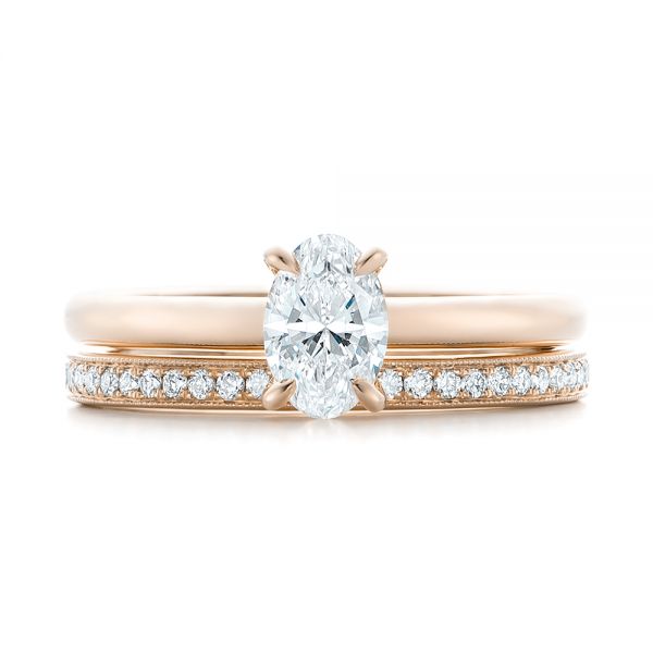 14k Rose Gold 14k Rose Gold Custom Solitaire Diamond Engagement Ring - Three-Quarter View - 102235
