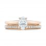 14k Rose Gold 14k Rose Gold Custom Solitaire Diamond Engagement Ring - Three-Quarter View -  102235 - Thumbnail