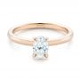 14k Rose Gold 14k Rose Gold Custom Solitaire Diamond Engagement Ring - Flat View -  102235 - Thumbnail