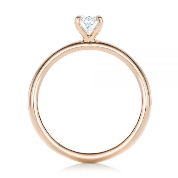 14k Rose Gold 14k Rose Gold Custom Solitaire Diamond Engagement Ring - Front View - 102235