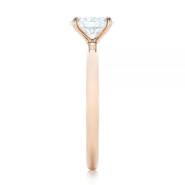 14k Rose Gold 14k Rose Gold Custom Solitaire Diamond Engagement Ring - Side View - 102235