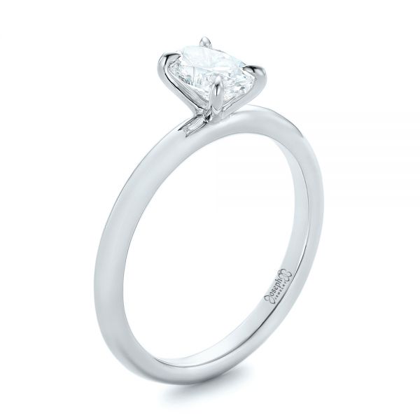 18k White Gold 18k White Gold Custom Solitaire Diamond Engagement Ring - Three-Quarter View -  102235