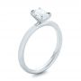 18k White Gold 18k White Gold Custom Solitaire Diamond Engagement Ring - Three-Quarter View -  102235 - Thumbnail