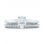 18k White Gold 18k White Gold Custom Solitaire Diamond Engagement Ring - Three-Quarter View -  102235 - Thumbnail