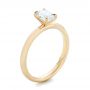 14k Yellow Gold Custom Solitaire Diamond Engagement Ring - Three-Quarter View -  102235 - Thumbnail