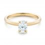 14k Yellow Gold Custom Solitaire Diamond Engagement Ring - Flat View -  102235 - Thumbnail