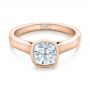 14k Rose Gold 14k Rose Gold Custom Solitaire Engagement Ring - Flat View -  102154 - Thumbnail