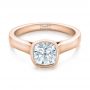 14k Rose Gold 14k Rose Gold Custom Solitaire Engagement Ring - Flat View -  102154 - Thumbnail