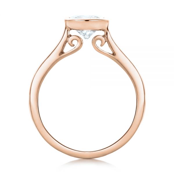14k Rose Gold 14k Rose Gold Custom Solitaire Engagement Ring - Front View -  102154