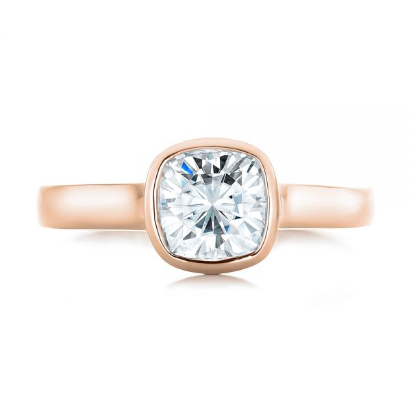 18k Rose Gold 18k Rose Gold Custom Solitaire Engagement Ring - Top View -  102154