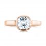18k Rose Gold 18k Rose Gold Custom Solitaire Engagement Ring - Top View -  102154 - Thumbnail