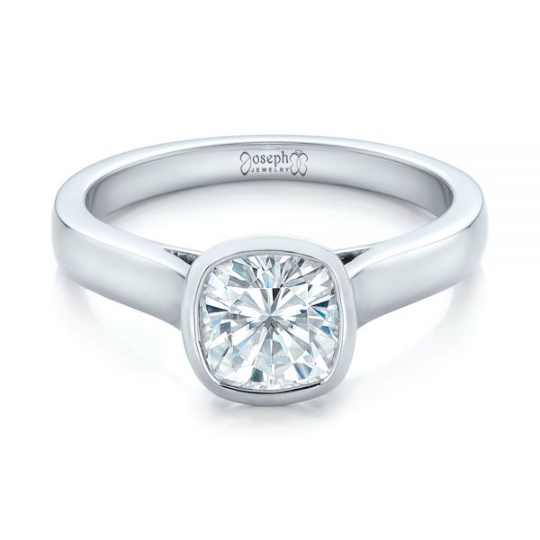  Platinum Platinum Custom Solitaire Engagement Ring - Flat View -  102154