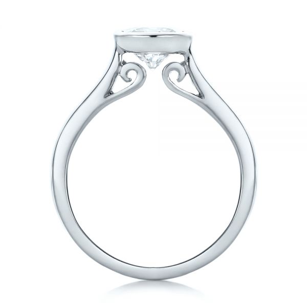 18k White Gold 18k White Gold Custom Solitaire Engagement Ring - Front View -  102154
