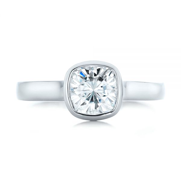  Platinum Platinum Custom Solitaire Engagement Ring - Top View -  102154