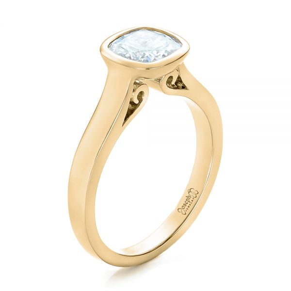 18k Yellow Gold 18k Yellow Gold Custom Solitaire Engagement Ring - Three-Quarter View -  102154