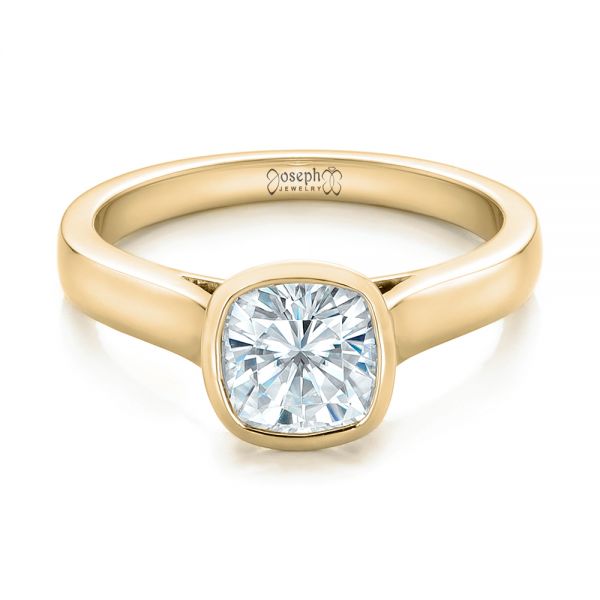 14k Yellow Gold 14k Yellow Gold Custom Solitaire Engagement Ring - Flat View -  102154