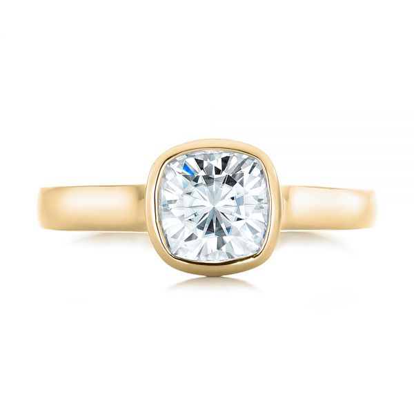 18k Yellow Gold 18k Yellow Gold Custom Solitaire Engagement Ring - Top View -  102154